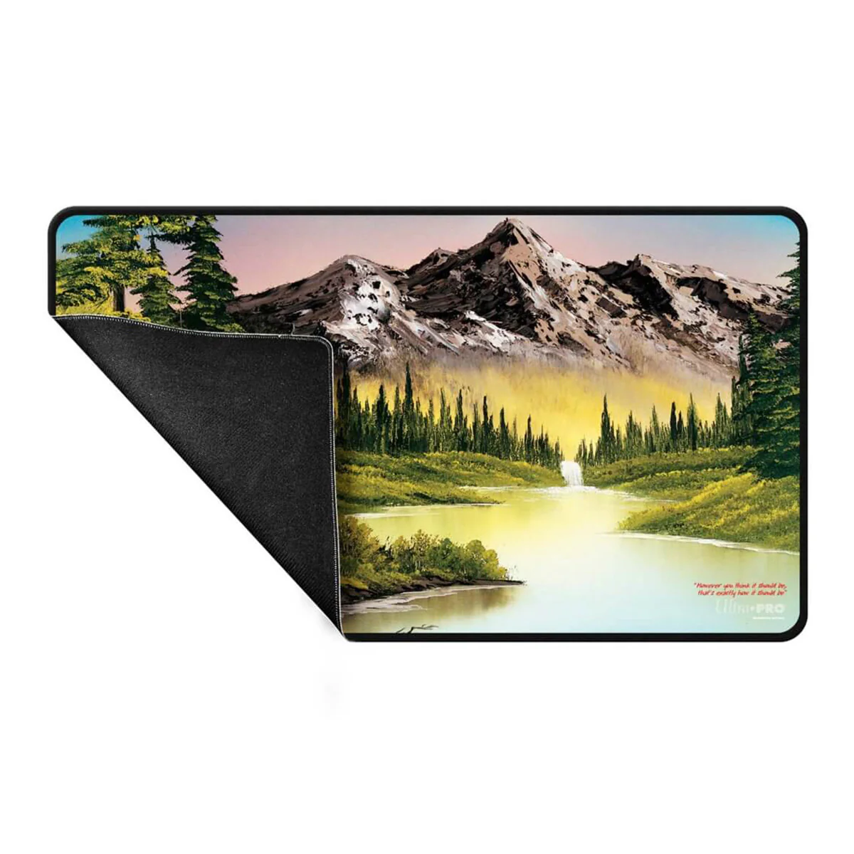 ULTRA PRO Bob Ross Collection Mountain Retreat Black Stitched Playmat - Image 2