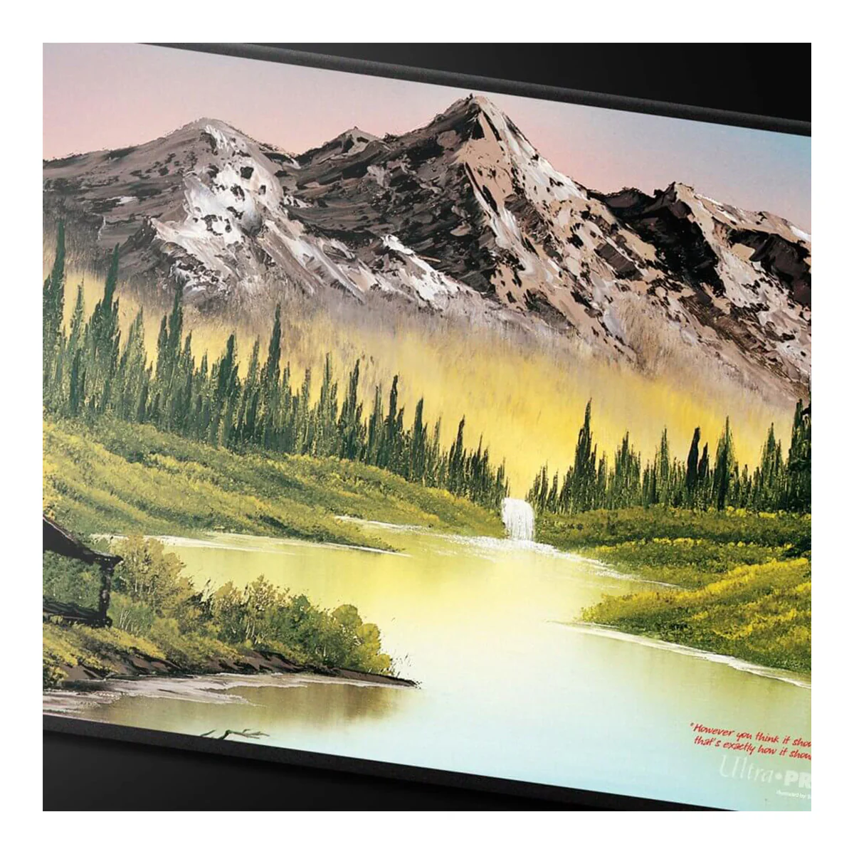 ULTRA PRO Bob Ross Collection Mountain Retreat Black Stitched Playmat - Image 3