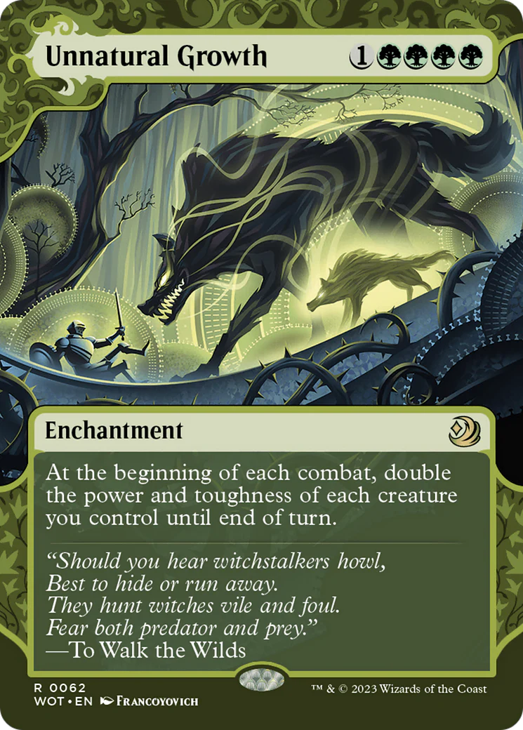 FOIL Unnatural Growth (WOT-062) - Wilds of Eldraine: Enchanting Tales - Magic The Gathering