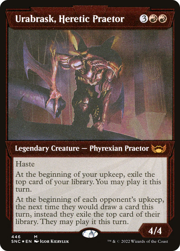 ETCHED FOIL Urabrask, Heretic Praetor (Showcase) (Foil Etched) (SNC-446) - Streets of New Capenna - Magic The Gathering