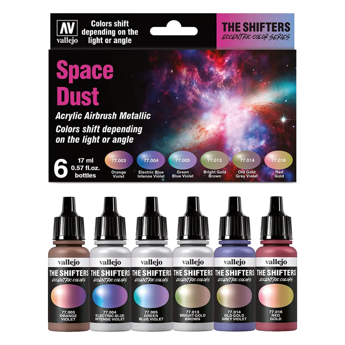 Vallejo Eccentric The Shifters Space Dust 6 Colour Set Acrylic Airbrush Paint - Image 3