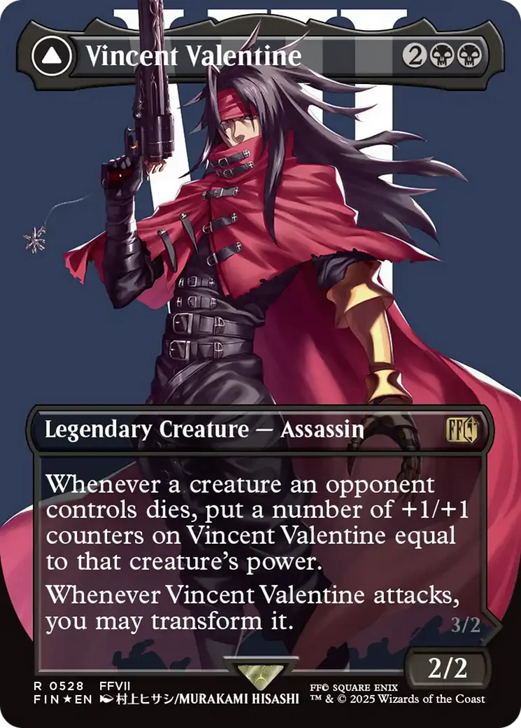 FOIL Vincent Valentine (Borderless) (Surge Foil) (FIN-528) - FINAL FANTASY - Magic The Gathering