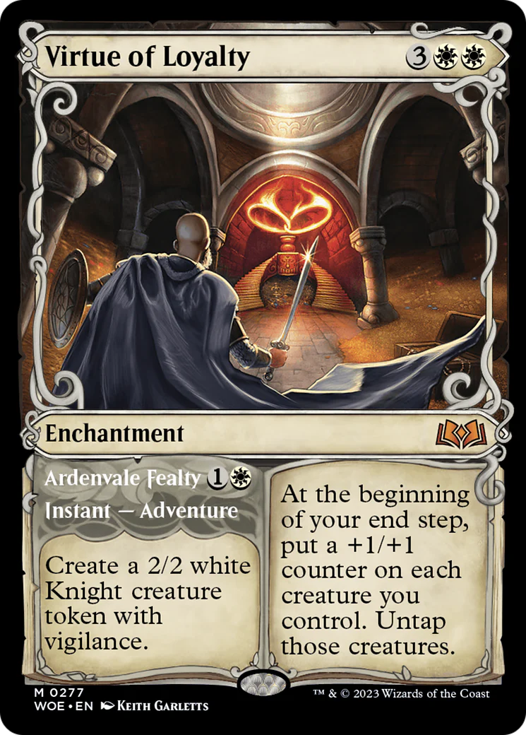 FOIL Virtue of Loyalty (Showcase) (WOE-277) - Wilds of Eldraine - Magic The Gathering