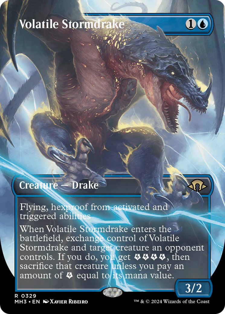 Volatile Stormdrake (Borderless) (MH3-329) - Modern Horizons 3 - Magic The Gathering
