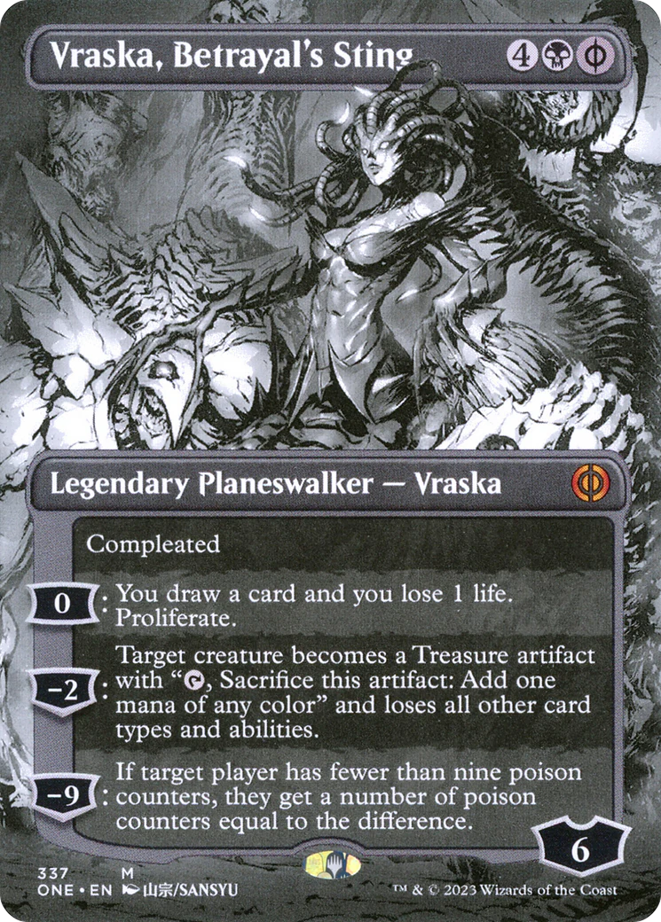 Vraska, Betrayal's Sting (Borderless) (ONE-337) - Phyrexia: All Will Be One - Magic The Gathering