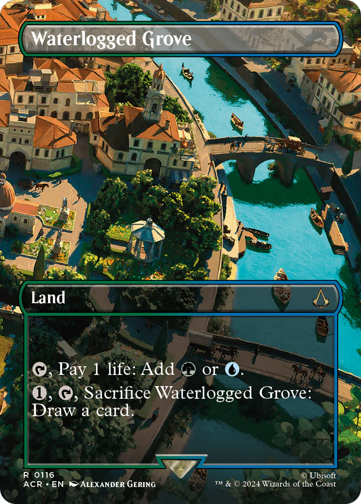 Waterlogged Grove (Borderless) (ACR-116) - Assassin's Creed - Magic The Gathering