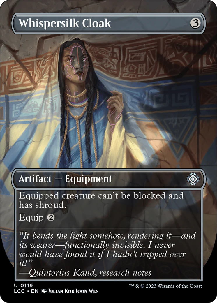 Whispersilk Cloak (Borderless) (LCC-119) - The Lost Caverns of Ixalan Commander - Magic The Gathering