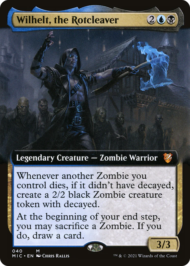 Wilhelt, the Rotcleaver (Extended Art) (MIC-040) - Midnight Hunt Commander - Magic The Gathering