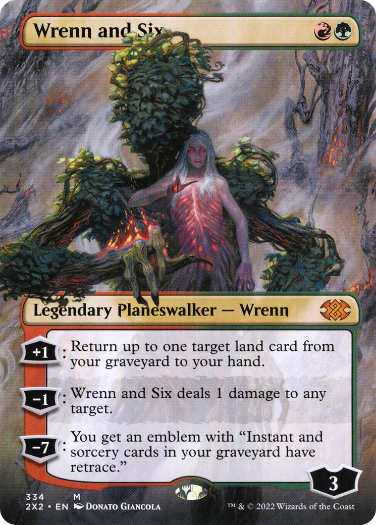 FOIL Wrenn and Six (Borderless) (2X2-334) - Double Masters 2022 - Magic The Gathering