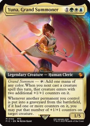 FOIL Yuna, Grand Summoner (Extended Art) (FIC-192) - Commander: FINAL FANTASY - Magic The Gathering