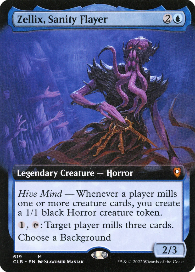 Zellix, Sanity Flayer (Extended Art) (CLB-619) - Commander Legends: Battle for Baldur's Gate - Magic The Gathering