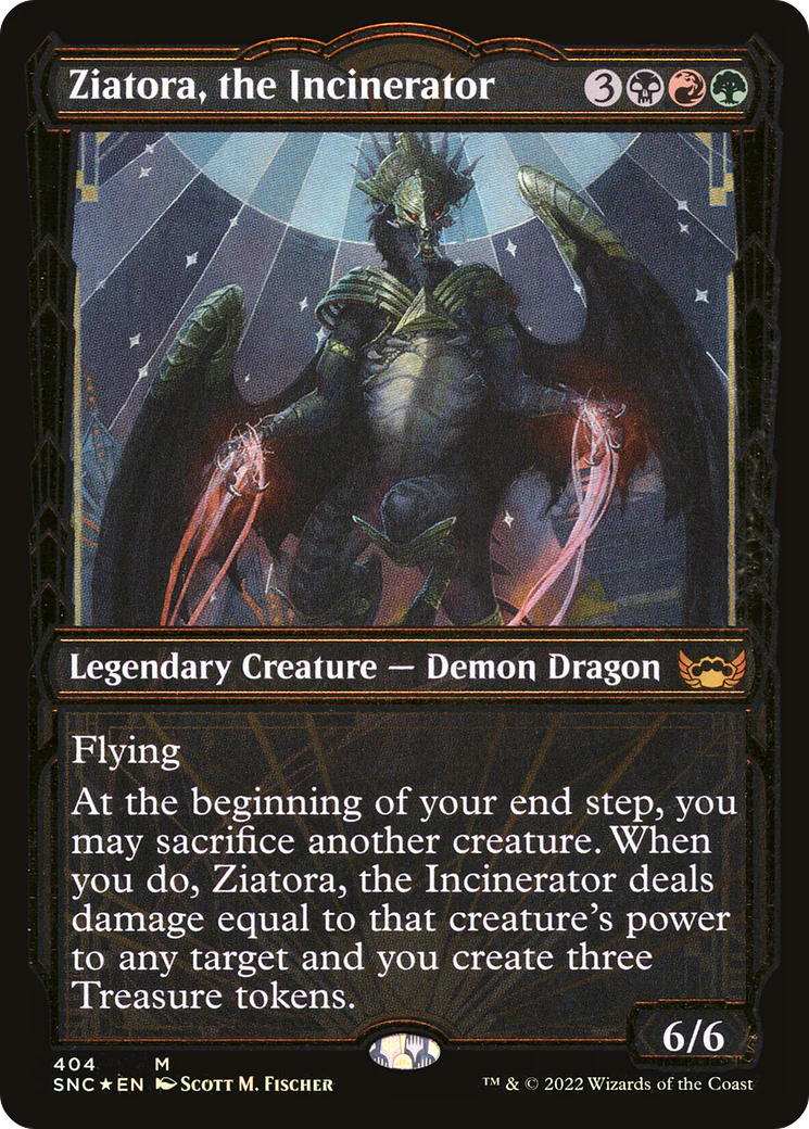 FOIL Ziatora, the Incinerator (Gilded Foil) (SNC-404) - Streets of New Capenna - Magic The Gathering